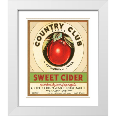 Country Club Sweet Cider White Modern Wood Framed Art Print with Double Matting by Retrolabel