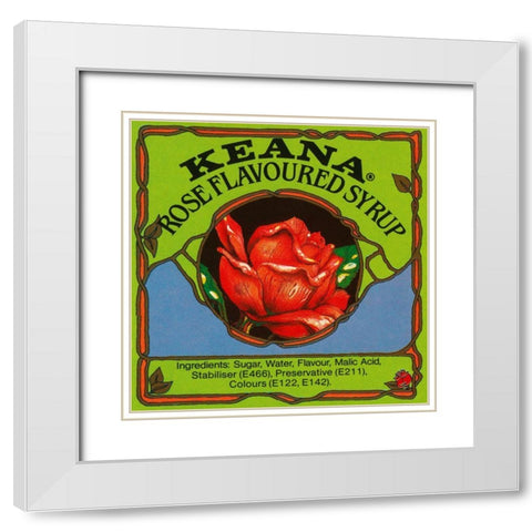 Keana Rose Flavoured Syrup White Modern Wood Framed Art Print with Double Matting by Retrolabel