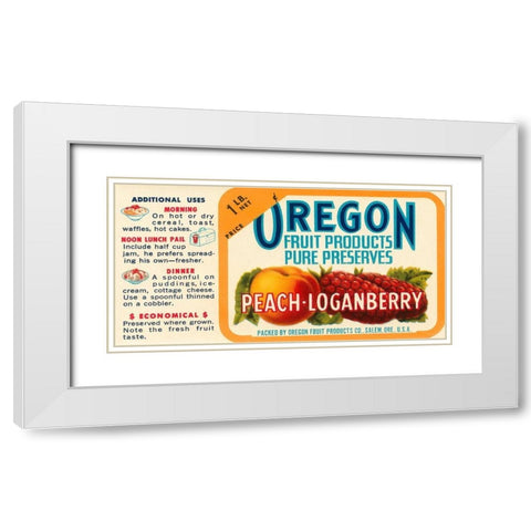Peach - Loganberry Preserves White Modern Wood Framed Art Print with Double Matting by Retrolabel