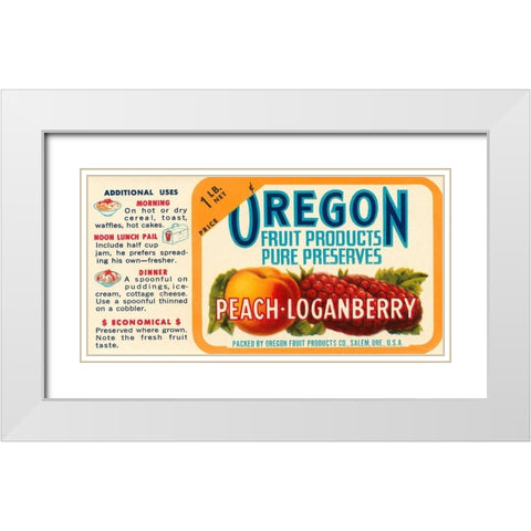 Peach - Loganberry Preserves White Modern Wood Framed Art Print with Double Matting by Retrolabel