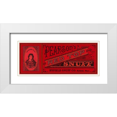 Pearsons Red Top Snuff White Modern Wood Framed Art Print with Double Matting by Retrolabel