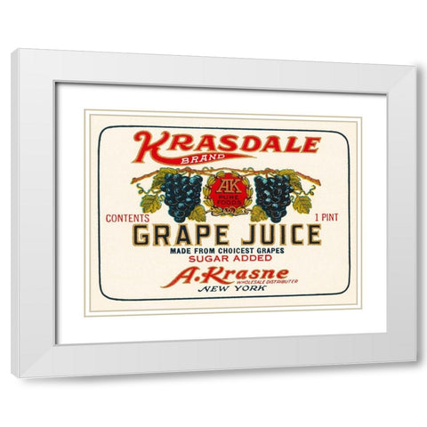 Kransdale Brand Grape Juice White Modern Wood Framed Art Print with Double Matting by Retrolabel