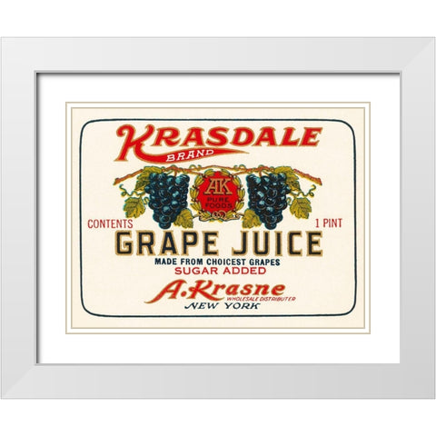 Kransdale Brand Grape Juice White Modern Wood Framed Art Print with Double Matting by Retrolabel