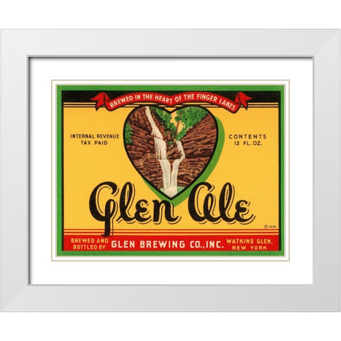 Glen Ale White Modern Wood Framed Art Print with Double Matting by Retrolabel