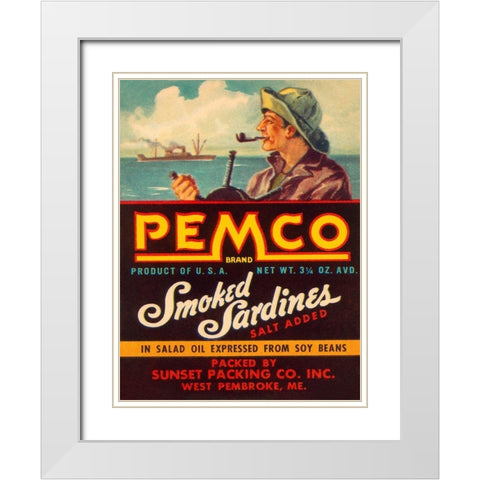 Remco Smoked Sardines White Modern Wood Framed Art Print with Double Matting by Retrolabel