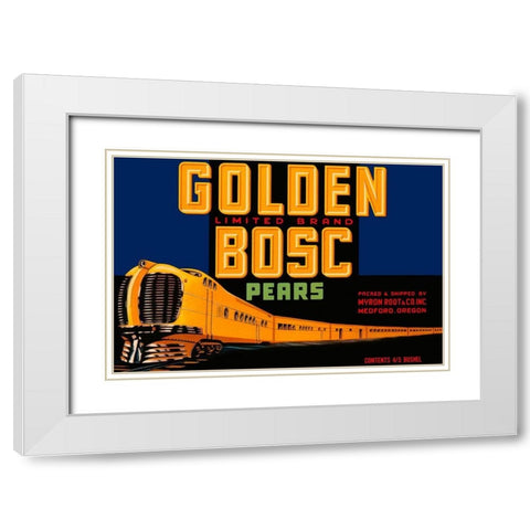 Golden Bosc Limited Edition Pears White Modern Wood Framed Art Print with Double Matting by Retrolabel