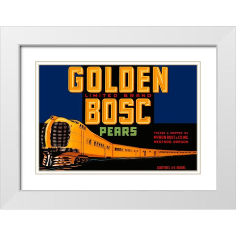 Golden Bosc Limited Edition Pears White Modern Wood Framed Art Print with Double Matting by Retrolabel