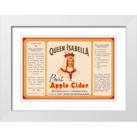 Queen Isabella Pure Apple Cider White Modern Wood Framed Art Print with Double Matting by Retrolabel