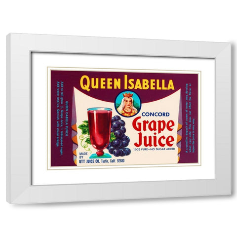 Queen Isabella Concord Grape Juice White Modern Wood Framed Art Print with Double Matting by Retrolabel