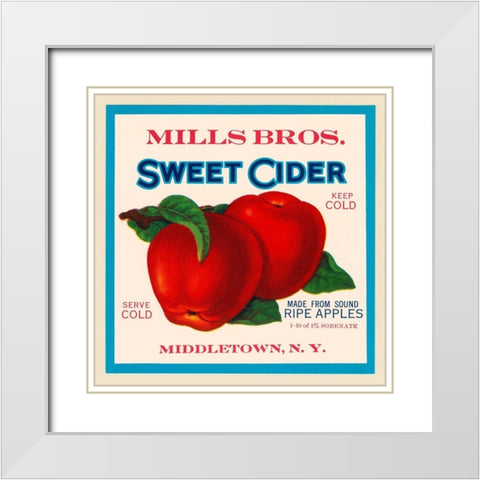 Mills Bros. Sweet Cider White Modern Wood Framed Art Print with Double Matting by Retrolabel