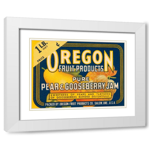 Pure Pear and Gooseberry Jam White Modern Wood Framed Art Print with Double Matting by Retrolabel