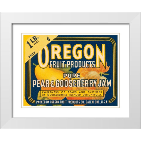 Pure Pear and Gooseberry Jam White Modern Wood Framed Art Print with Double Matting by Retrolabel