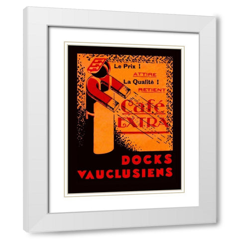 Cafe Extra - Docks Vauclusiens White Modern Wood Framed Art Print with Double Matting by Retrolabel