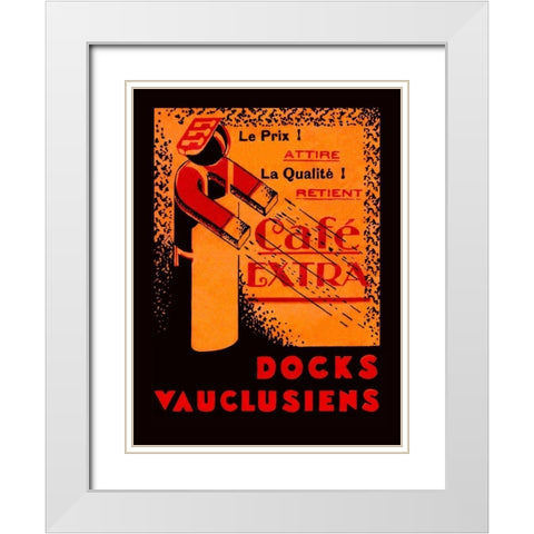 Cafe Extra - Docks Vauclusiens White Modern Wood Framed Art Print with Double Matting by Retrolabel