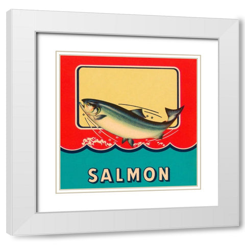 Salmon White Modern Wood Framed Art Print with Double Matting by Retrolabel