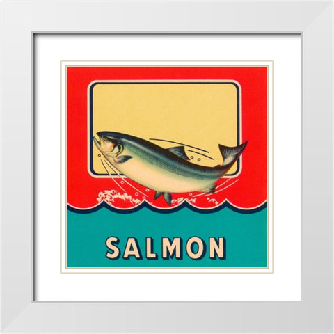 Salmon White Modern Wood Framed Art Print with Double Matting by Retrolabel