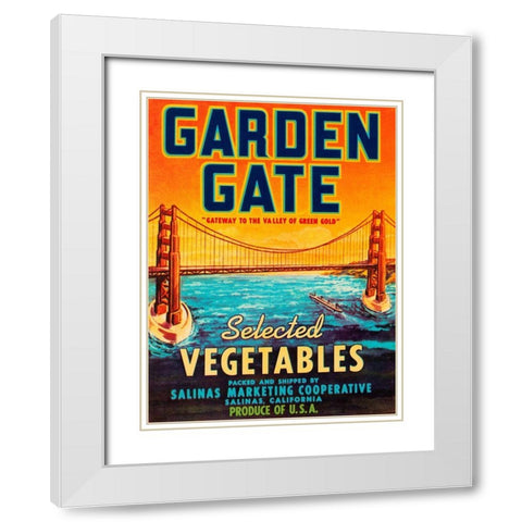 Garden Gate Selected Vegetables White Modern Wood Framed Art Print with Double Matting by Retrolabel