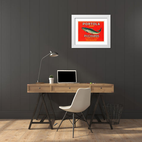Portola Brand Pilchards White Modern Wood Framed Art Print with Double Matting by Retrolabel