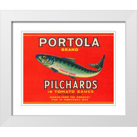Portola Brand Pilchards White Modern Wood Framed Art Print with Double Matting by Retrolabel