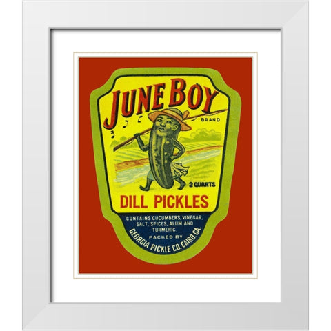 June Boy Dill Pickles White Modern Wood Framed Art Print with Double Matting by Retrolabel