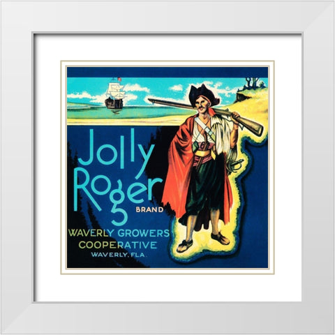 Jolly Roger Brand White Modern Wood Framed Art Print with Double Matting by Retrolabel