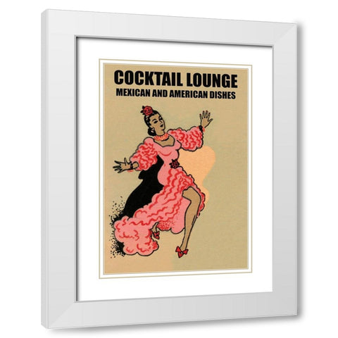 Cocktail Lounge White Modern Wood Framed Art Print with Double Matting by Vintage Booze Labels