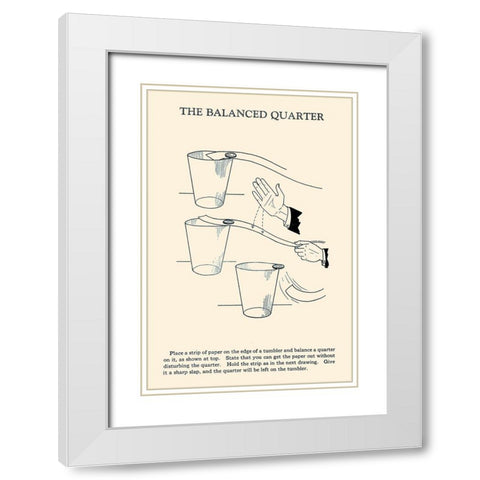 The Balanced Quarter White Modern Wood Framed Art Print with Double Matting by Retromagic