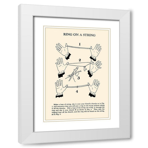 Ring on a String White Modern Wood Framed Art Print with Double Matting by Retromagic