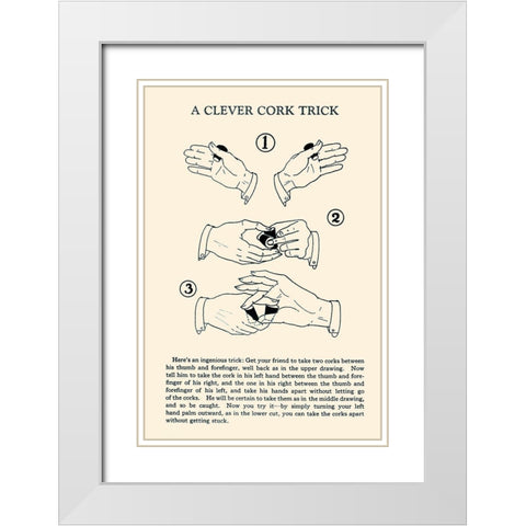 A Clever Cork Trick White Modern Wood Framed Art Print with Double Matting by Retromagic