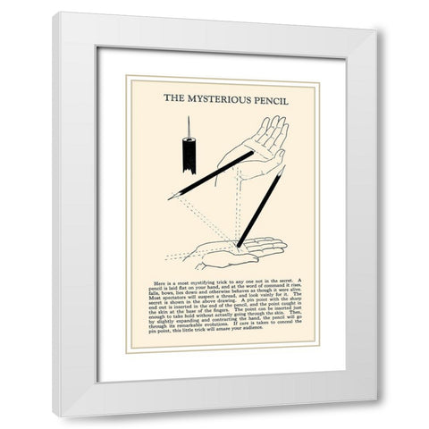 The Mysterious Pencil White Modern Wood Framed Art Print with Double Matting by Retromagic