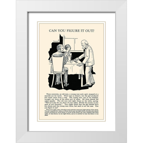 Can You Figure it Out White Modern Wood Framed Art Print with Double Matting by Retromagic