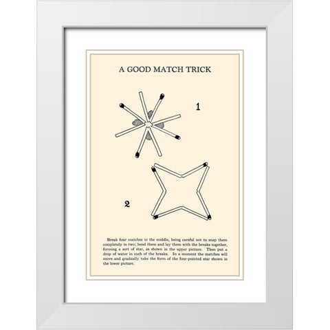 A Good Match Trick White Modern Wood Framed Art Print with Double Matting by Retromagic