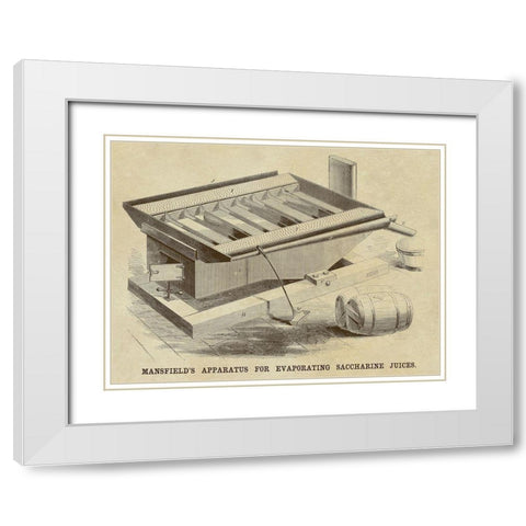 Mansfields Apparatus for Evaporating Saccharine Juices White Modern Wood Framed Art Print with Double Matting by Inventions