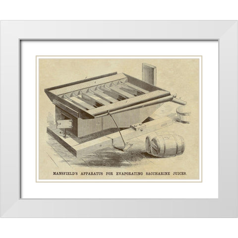 Mansfields Apparatus for Evaporating Saccharine Juices White Modern Wood Framed Art Print with Double Matting by Inventions