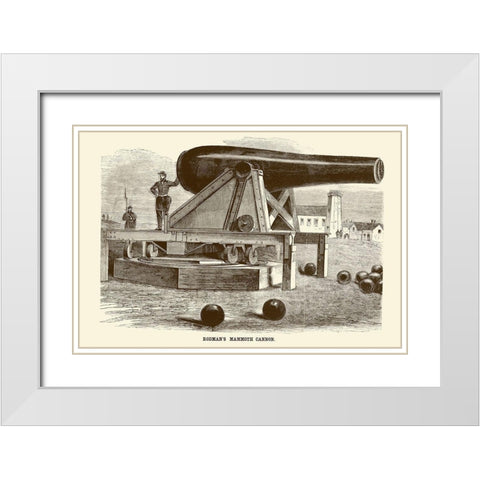 Rodmans Mammoth Cannon White Modern Wood Framed Art Print with Double Matting by Inventions