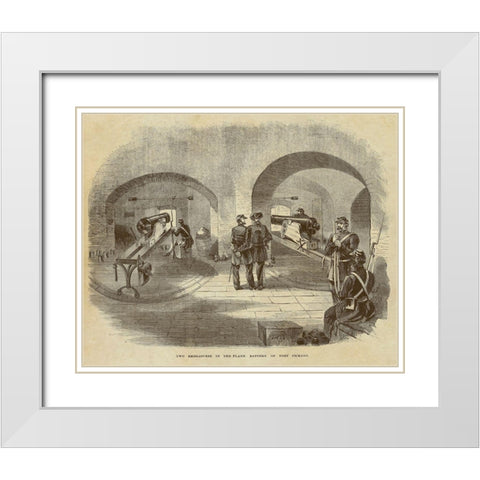 Two Embrasures in the Flank Battery of Fort Pickens White Modern Wood Framed Art Print with Double Matting by Inventions