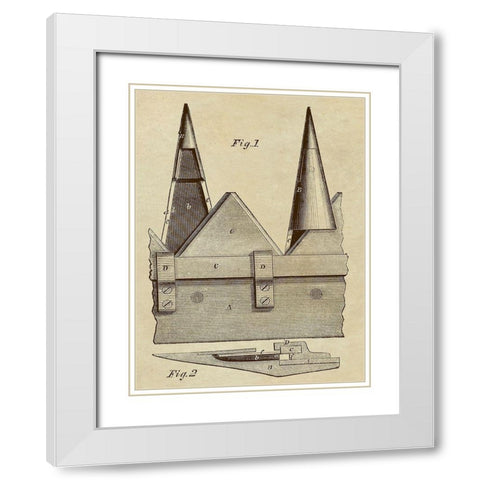 Pencil lead Cutter White Modern Wood Framed Art Print with Double Matting by Inventions
