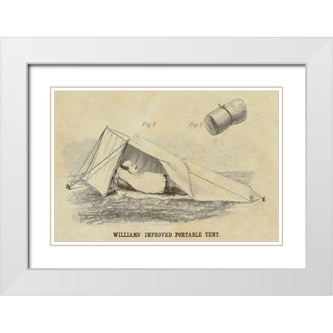 Williams Improved Portable Tent White Modern Wood Framed Art Print with Double Matting by Inventions