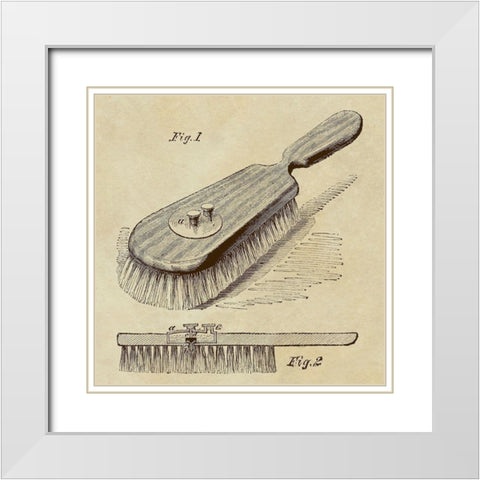 Lotion Dispensing Hair Brush White Modern Wood Framed Art Print with Double Matting by Inventions