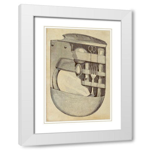 Pocket Picnic Kit White Modern Wood Framed Art Print with Double Matting by Inventions