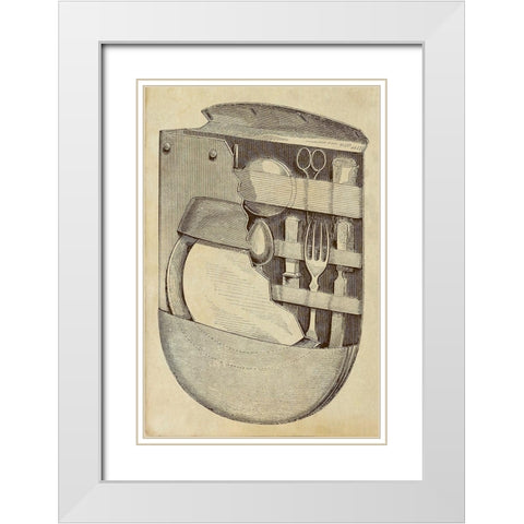 Pocket Picnic Kit White Modern Wood Framed Art Print with Double Matting by Inventions