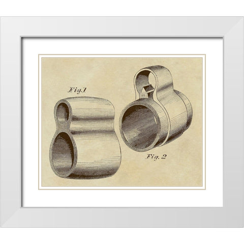 Gun Barrel Sight White Modern Wood Framed Art Print with Double Matting by Inventions
