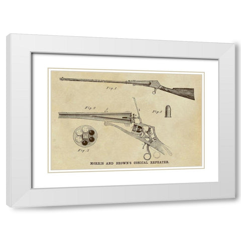 Morris and Browns Conical Repeater White Modern Wood Framed Art Print with Double Matting by Inventions