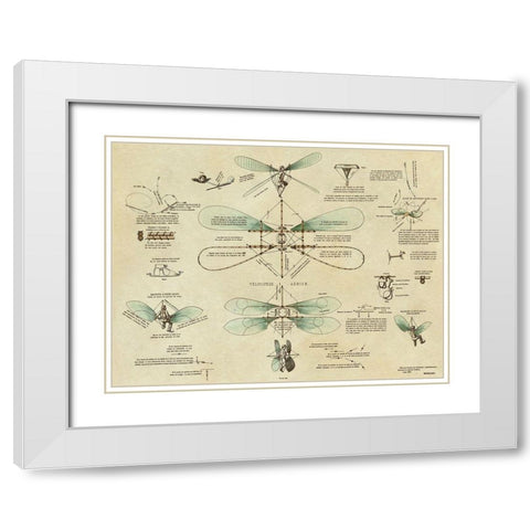 Airborne Bicycle White Modern Wood Framed Art Print with Double Matting by Inventions