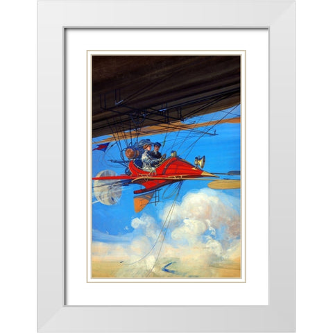 Futuristic Air Travel White Modern Wood Framed Art Print with Double Matting by Inventions