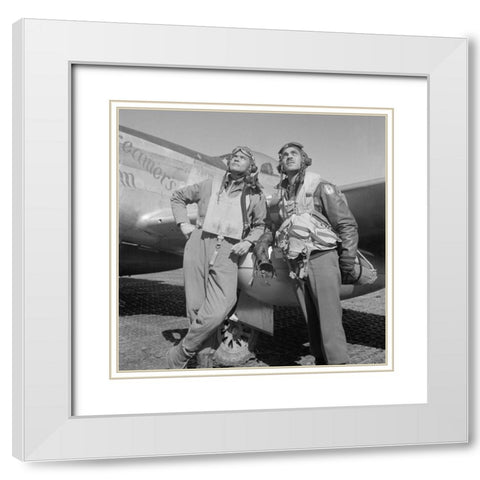 Benjamin O. Davis White Modern Wood Framed Art Print with Double Matting by Inventions