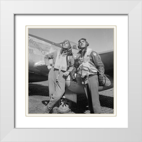 Benjamin O. Davis White Modern Wood Framed Art Print with Double Matting by Inventions