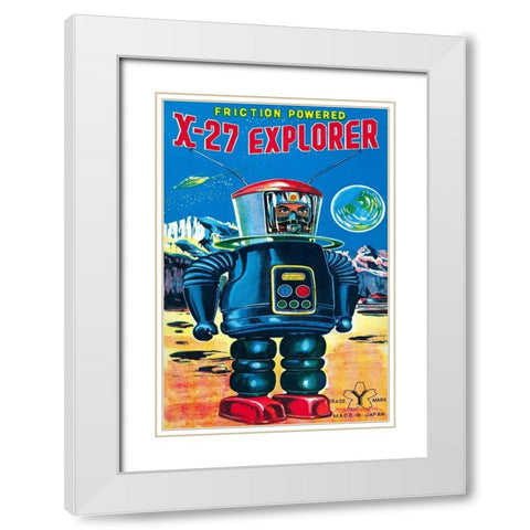 X-27 Explorer White Modern Wood Framed Art Print with Double Matting by Retrobot