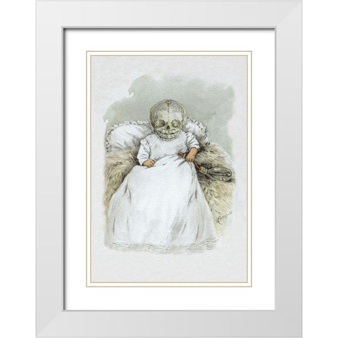 Death in Swaddling Clothing White Modern Wood Framed Art Print with Double Matting by Frusius