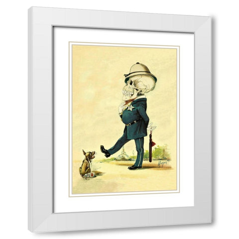 Death Walks a Beat White Modern Wood Framed Art Print with Double Matting by Frusius